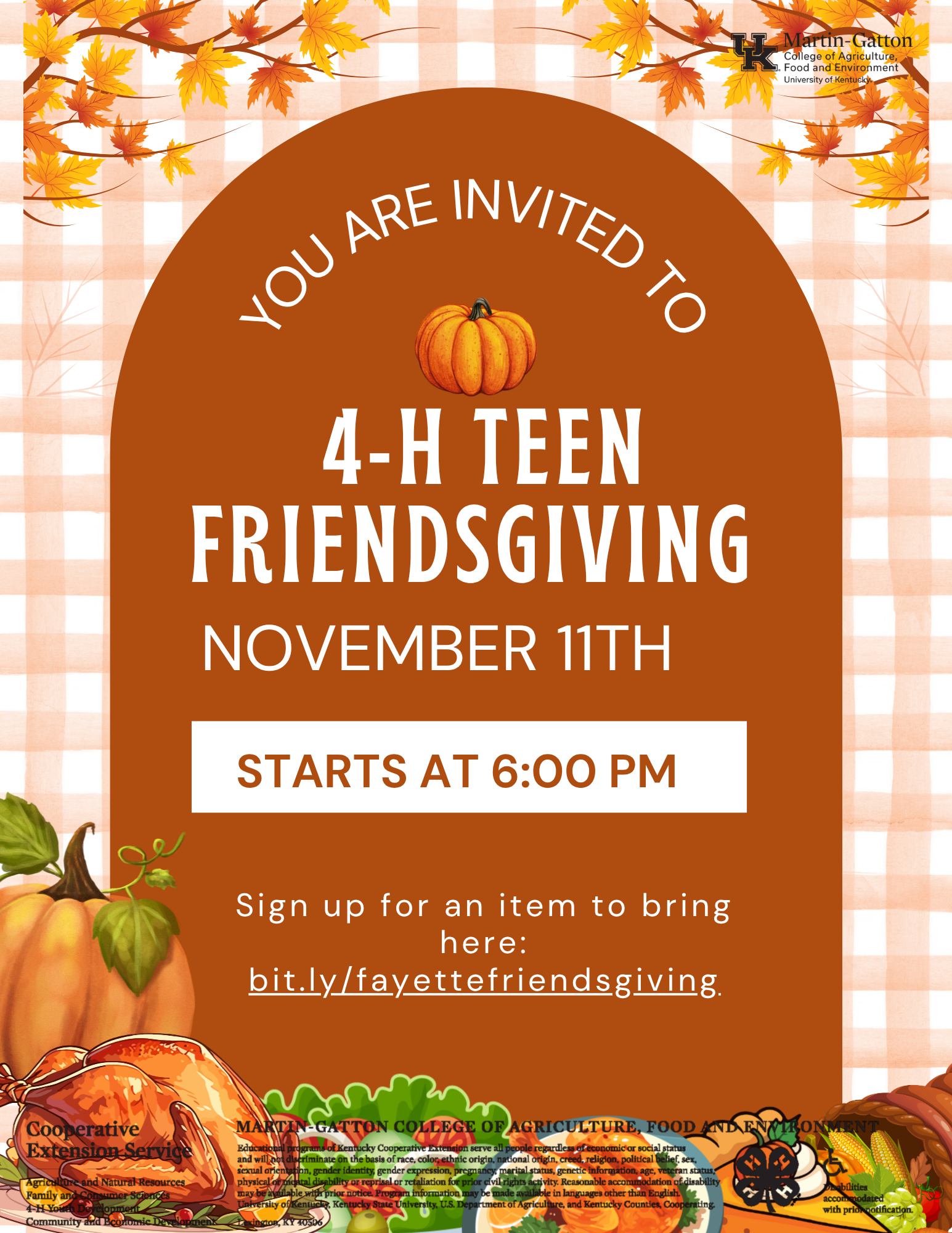 November 11 2025 Teen Club Friendsgiving