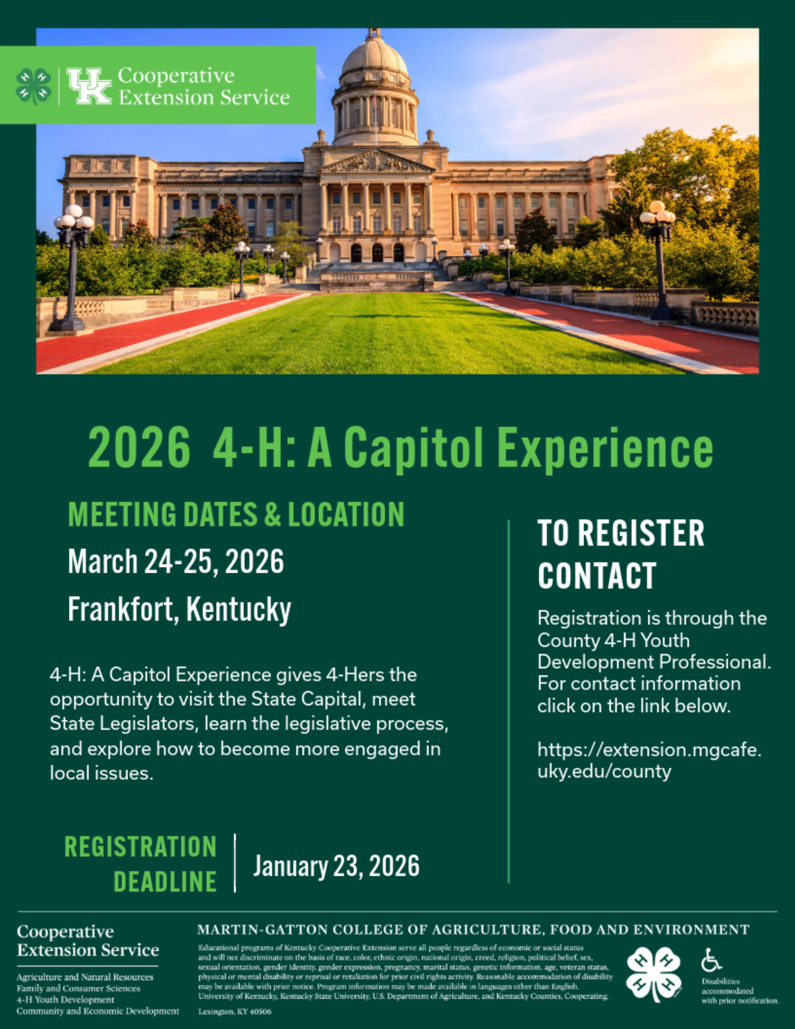 4-H Capitol Experience 3 24 & 25 2026