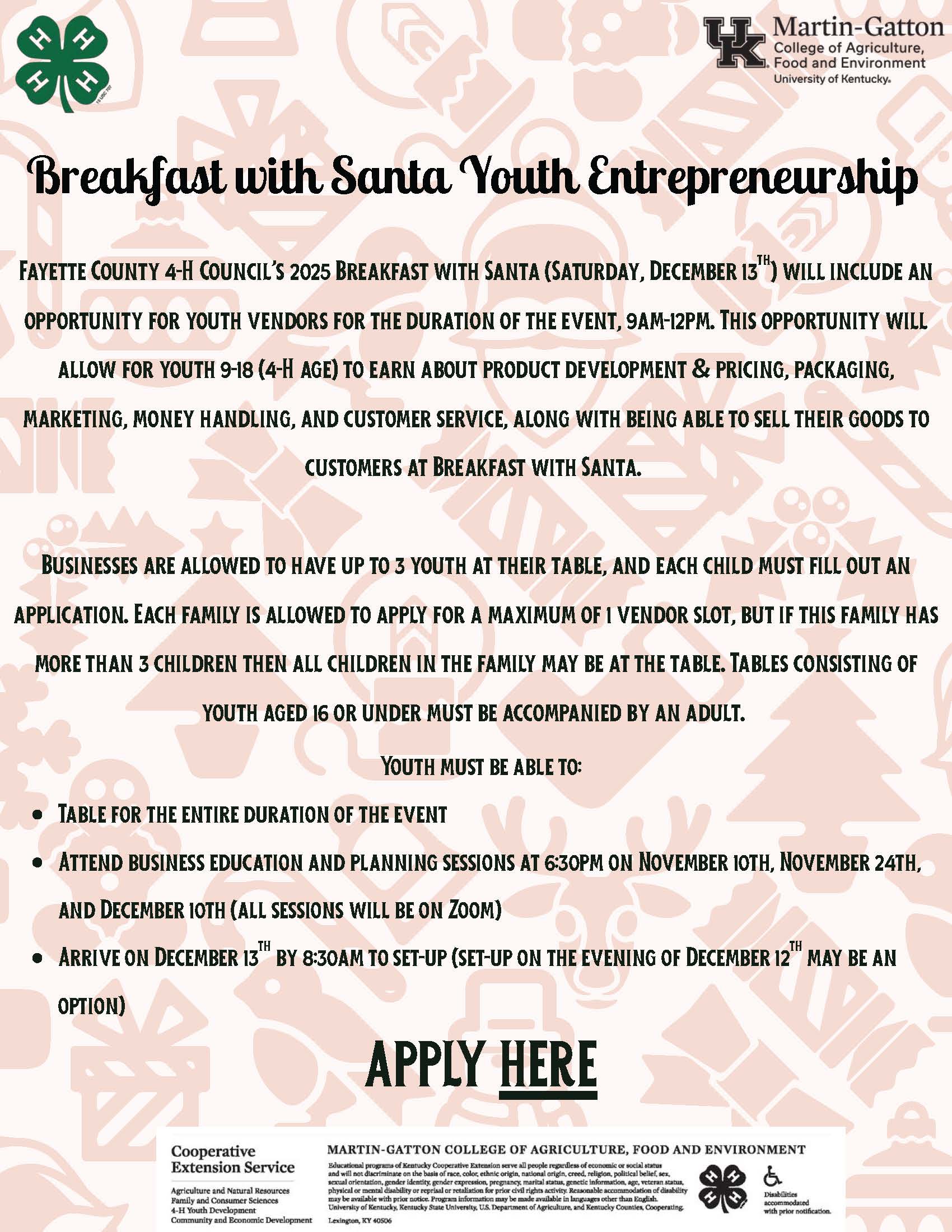 Breakfast with Santa Entrpreneurship