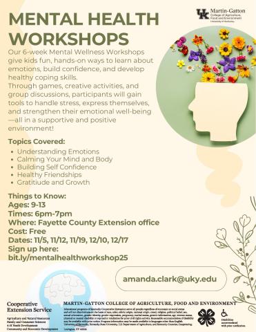 4-H Mental Health Workshops through December 17 2025